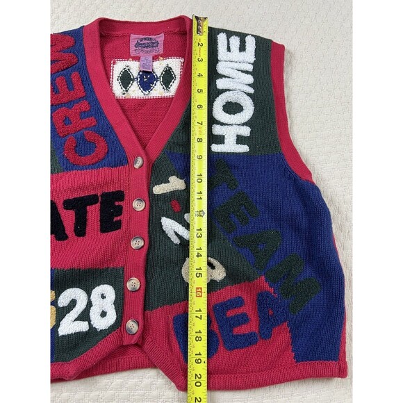 Cambridge Dry Goods Country School Spirit Knit Vest Vintage 80s | Womens Large - Picture 7 of 8